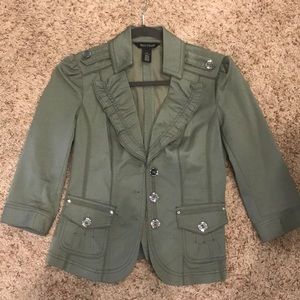 White House Black Market olive jacket 0